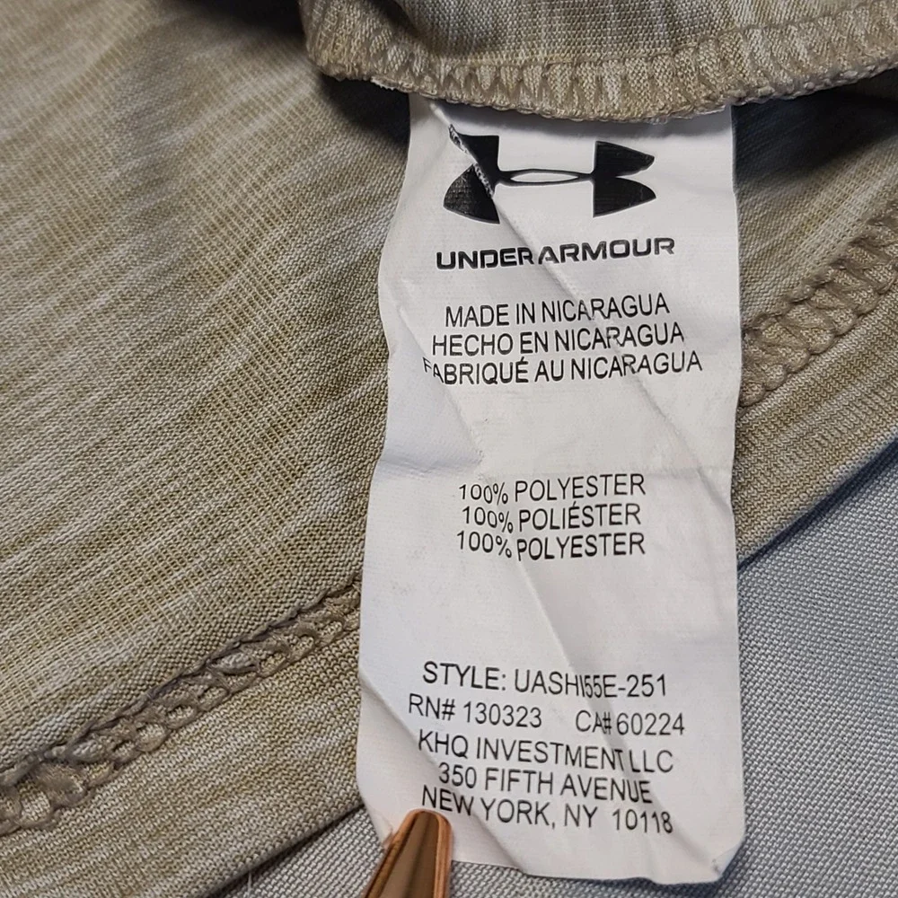 Under Armour Shirt Kids Size 6 Tan Heather Short Sleeve Graphic Tee UASH155E-251